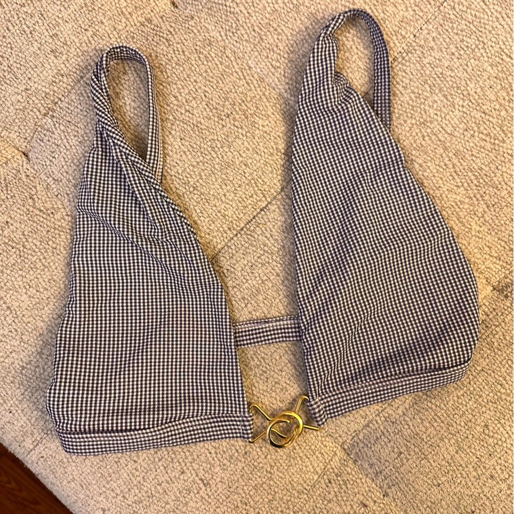 Blue and White Tularosa Bathing Suit Top